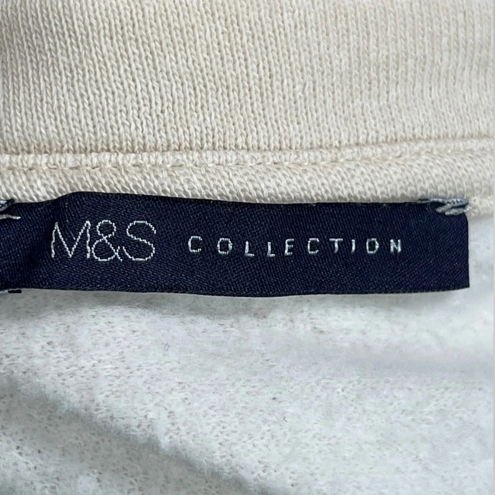 M&S COLLECTION Medium Off-White Cropped Sweater Size Casual Oversized‎